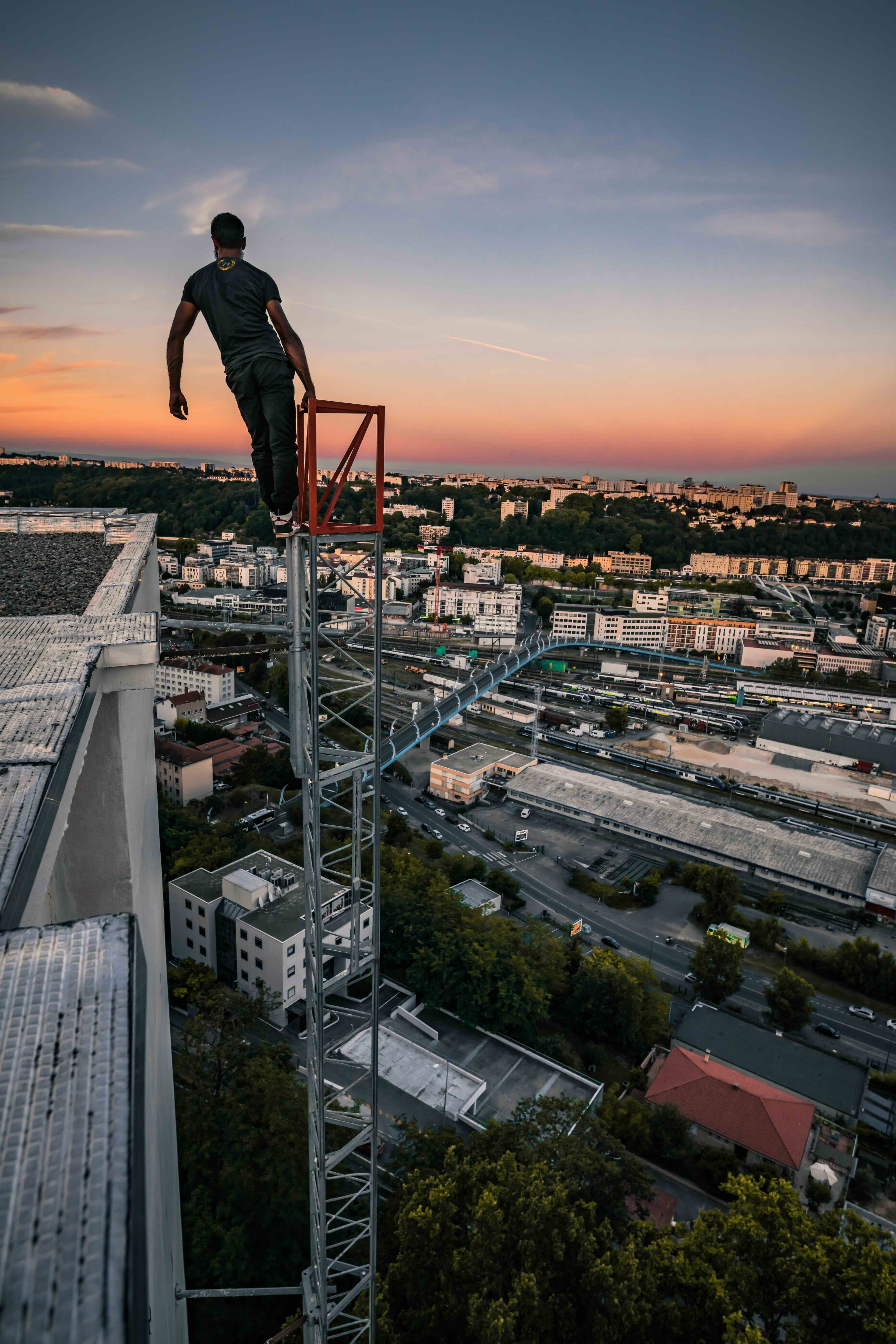 Rope access technicians cleaning high-rise windows in Canada